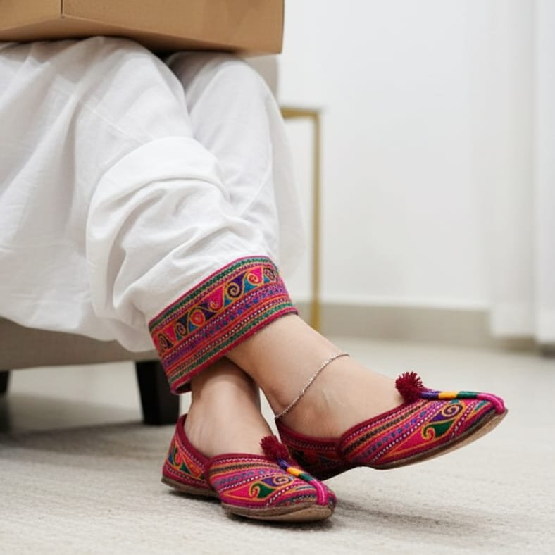 4.p. “Experience the epitome of elegance with our *Rajasthani Nagra Khussa,*