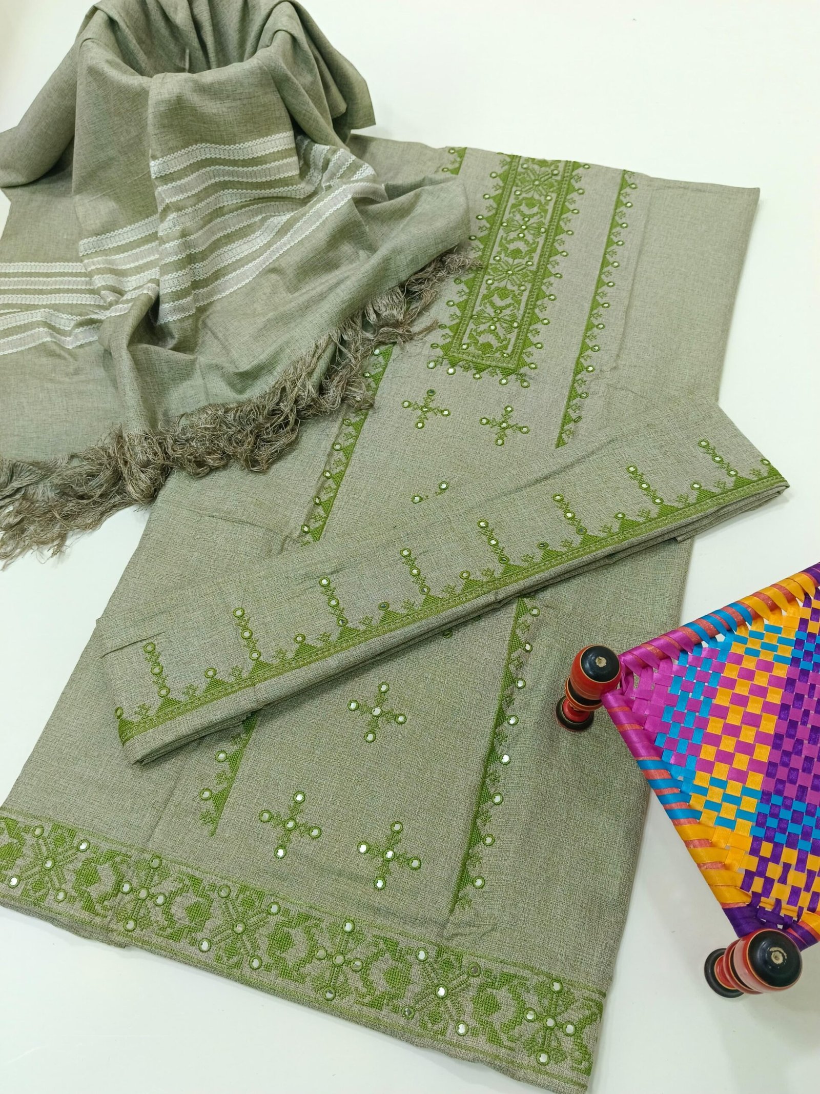 Sussi Sequence Embroidery Work 3 Pc Dresses Along with Shawl Dupatta*