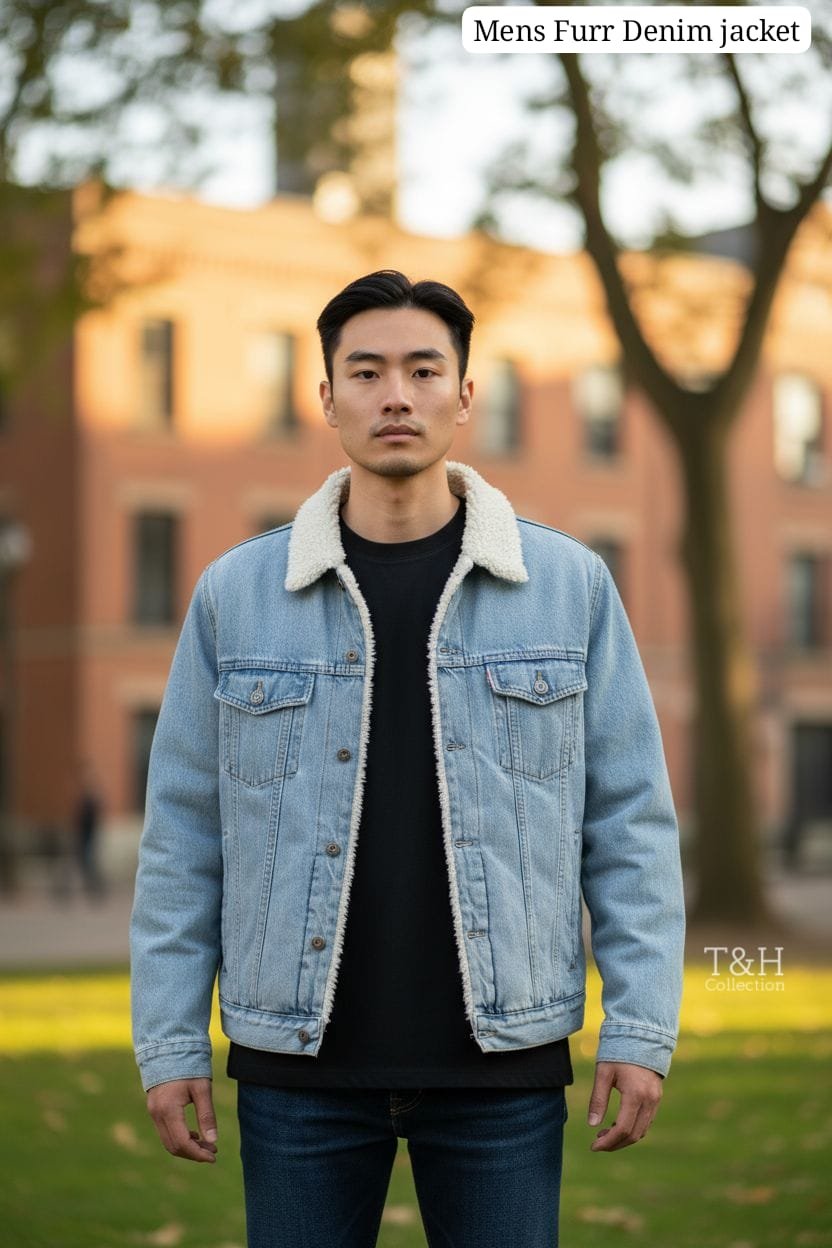 Mens women Denin Furr jacket