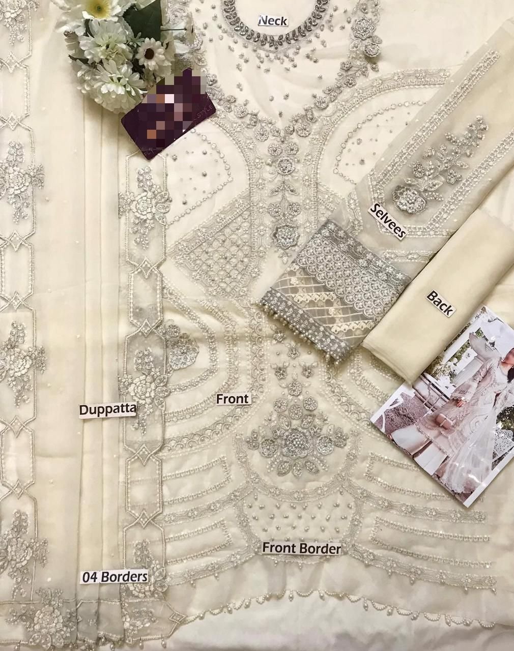 Maria B* Chiffon Suit 03 Unstitched Suit