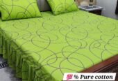 3 piece stiched 2 sided frill bedsheets*