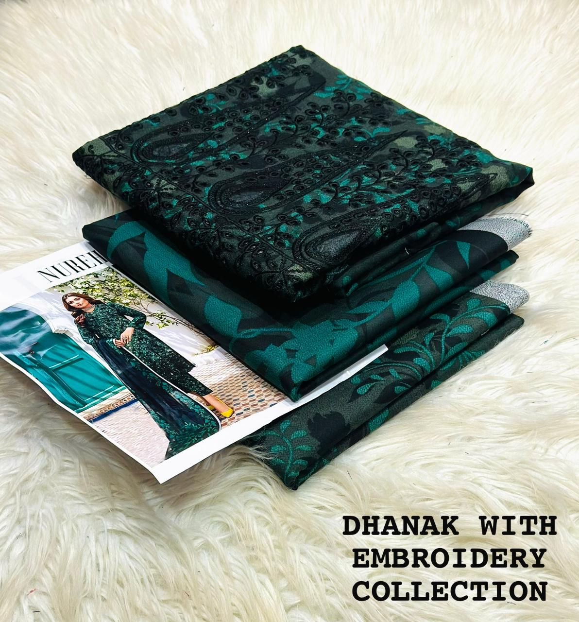 DHANAK 3PIECE PRINTED WITH EMBROIDERY COLLECTION*