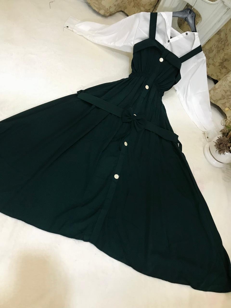 Imported plane Romper Maxi With Imported Plain Front open Shirt (white Color)