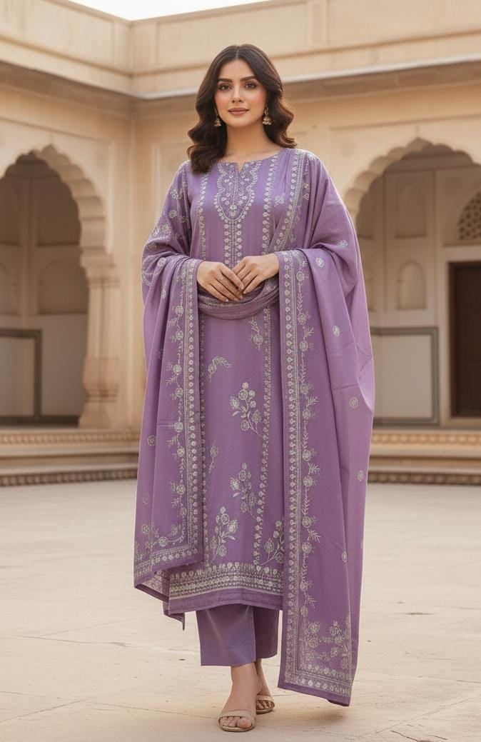 Bareeze 3pcs”_* _WiNTER’s COLLECTION DHANAK 2025_