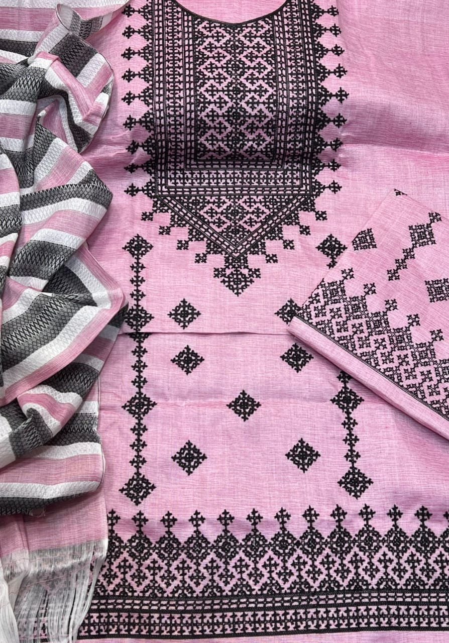 Khaddi khaadar Heavy Sindhi Traditional Embroidery Indian style*