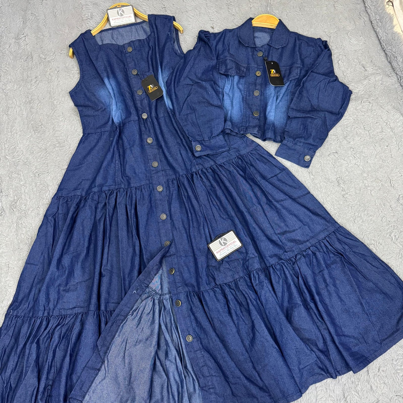 NEW ARRIVAL* Frock length: 50″ Denim jacket Maxi