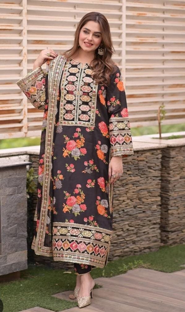 SLUB VISCOSE TIKTOK TRENDING ARTICLE 3PC WINTER COLLECTION*