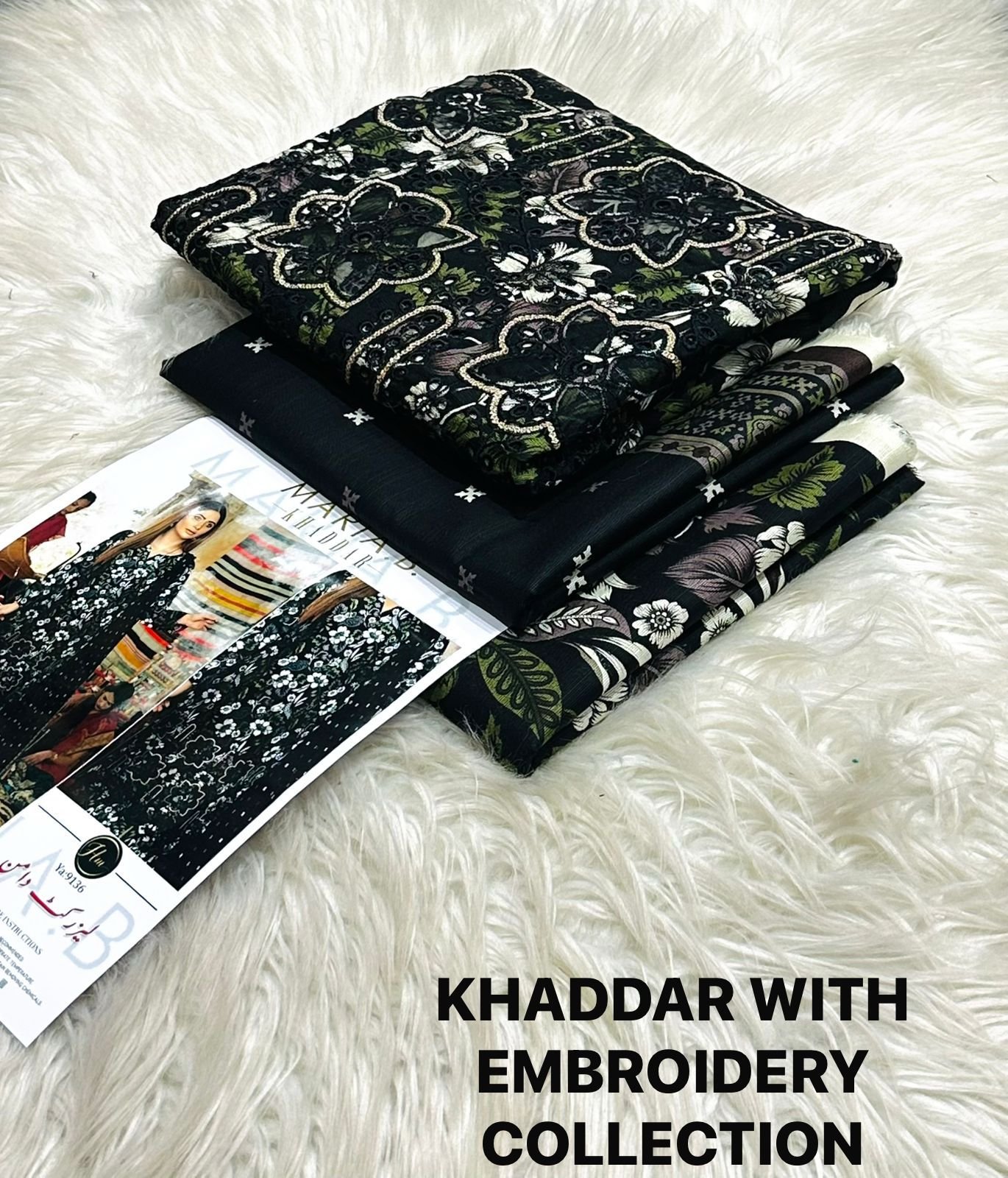 KHADAR 3PIECE PRINTED WITH EMBROIDERY COLLECTION*