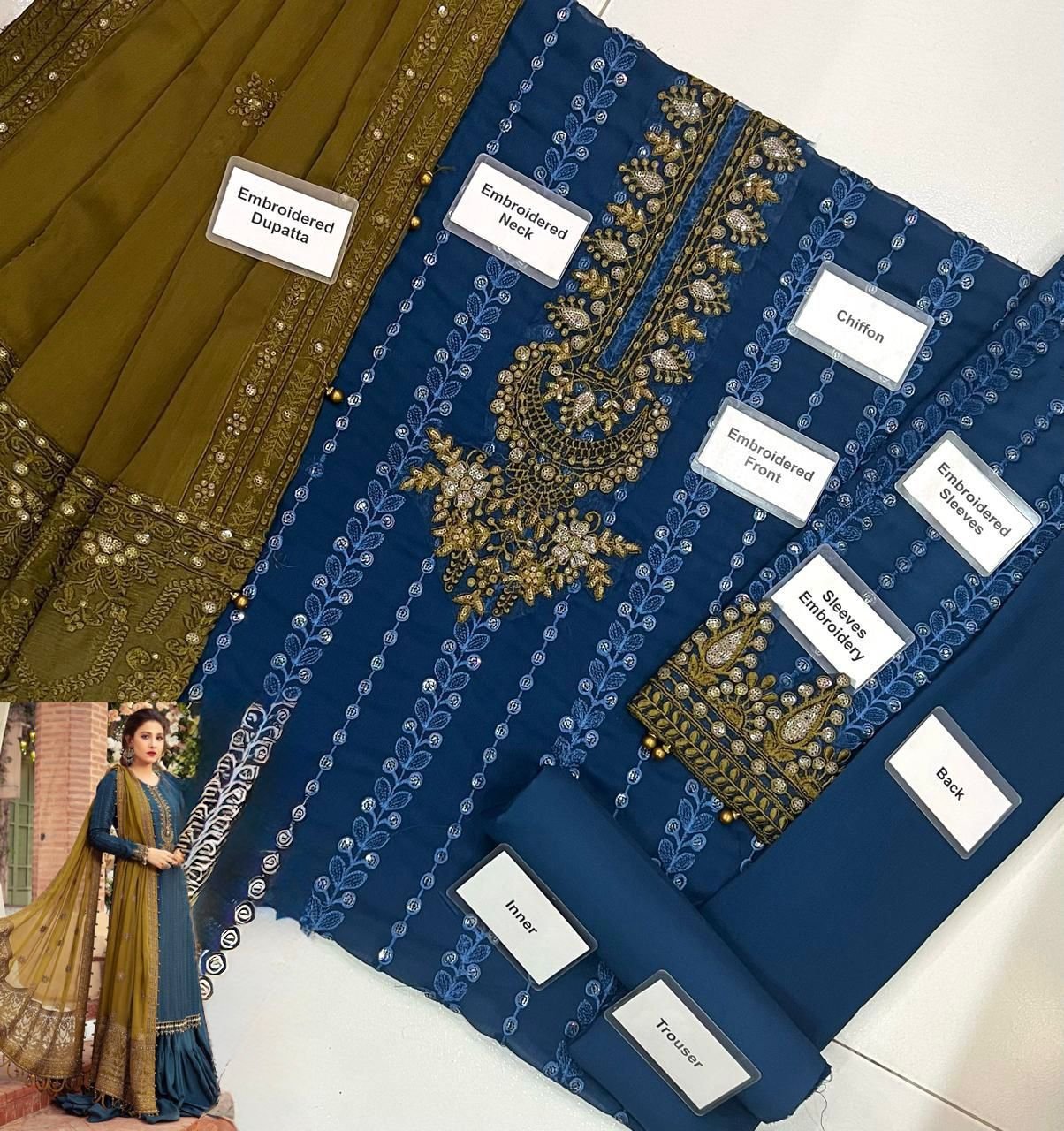 Brand :MARAI.B* Fabric :*Chiffon & Malai*