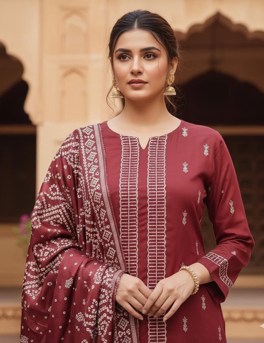 _WiNTER’s COLLECTION DHANAK 2025_ *_”Cross Stitch 3pcs”_*