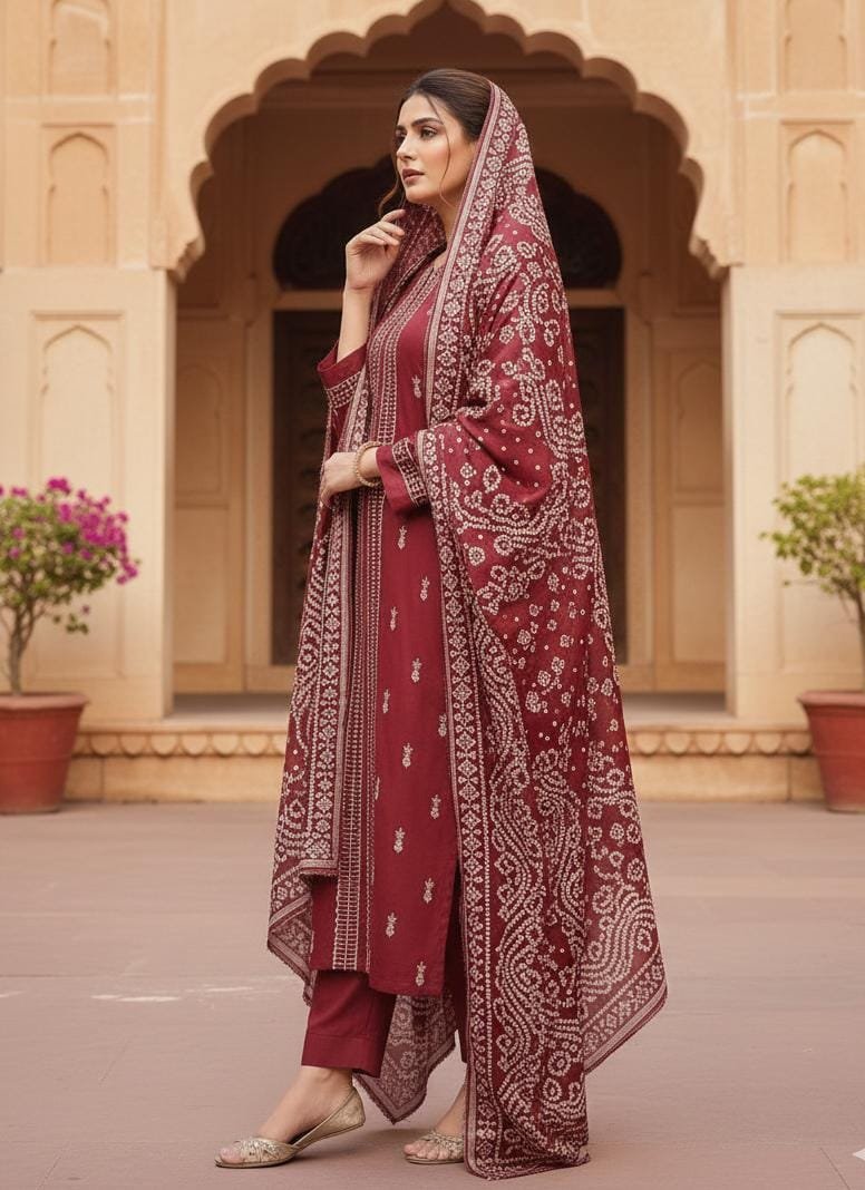 _WiNTER’s COLLECTION DHANAK 2025_ *_”Cross Stitch 3pcs”_*