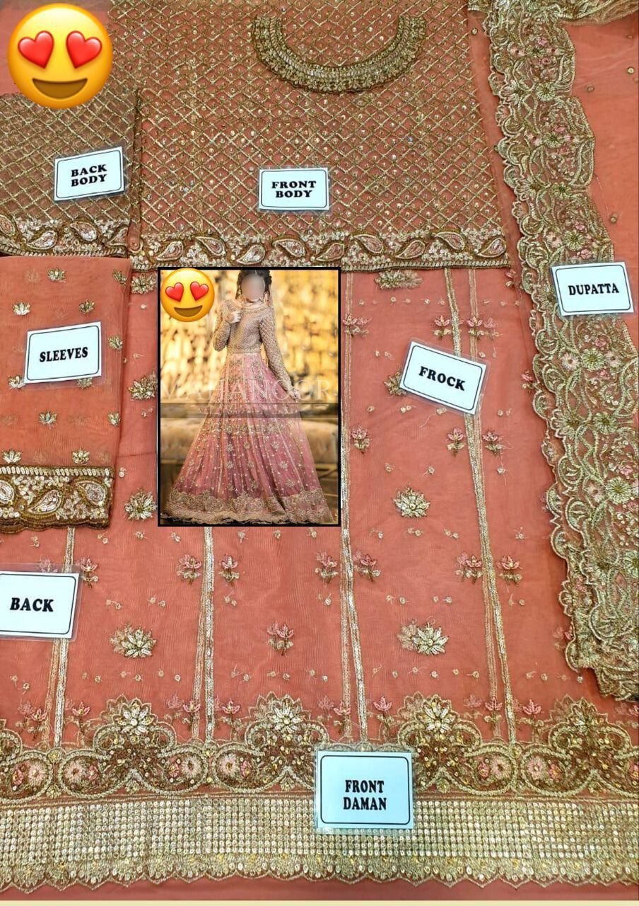 Sobia nazir bridal net Embroidery maxi with embroidery net Dupatta