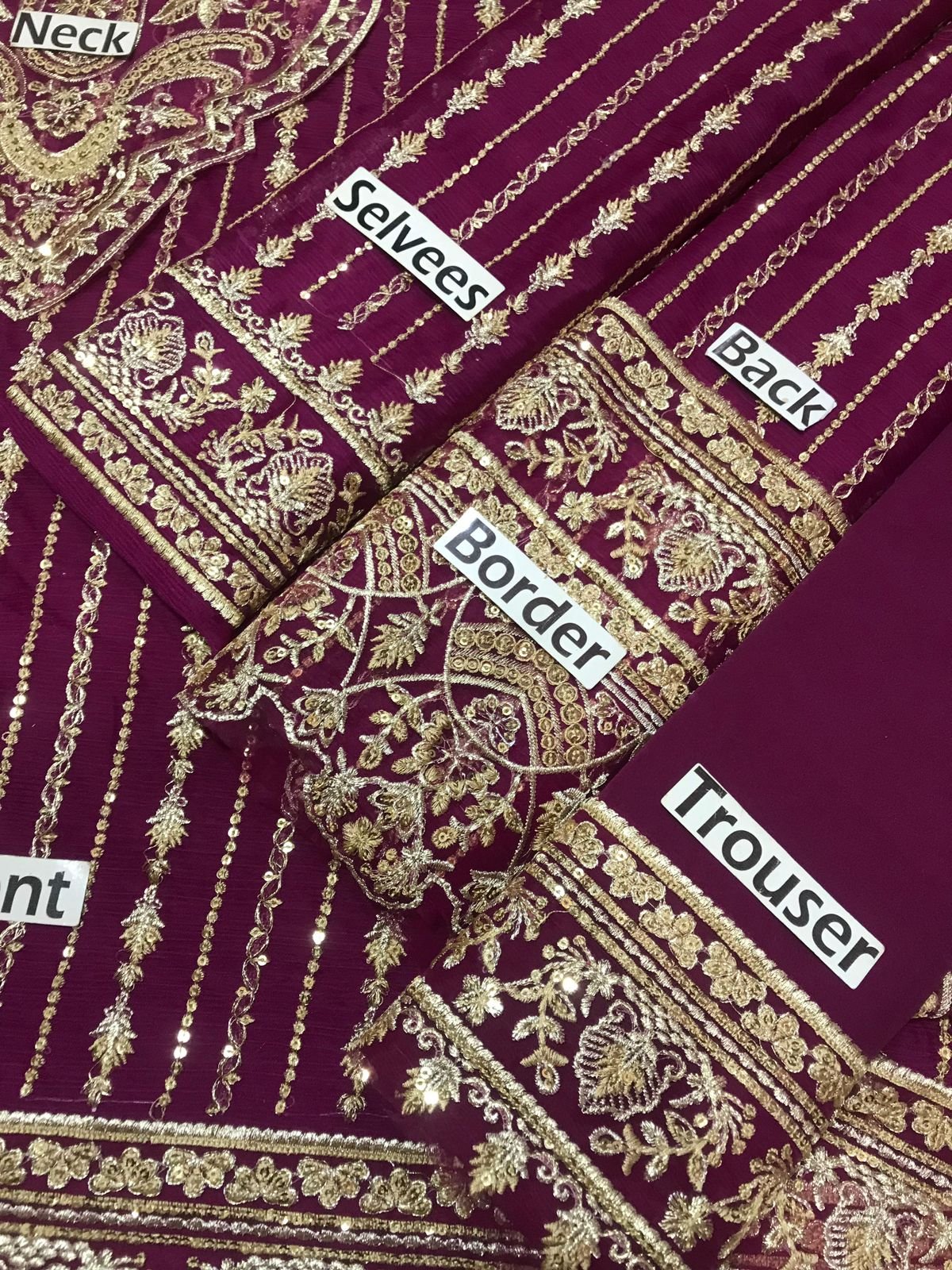 Ahmozi Presenting Azure Chiffon Embroidered Unstitched Collection