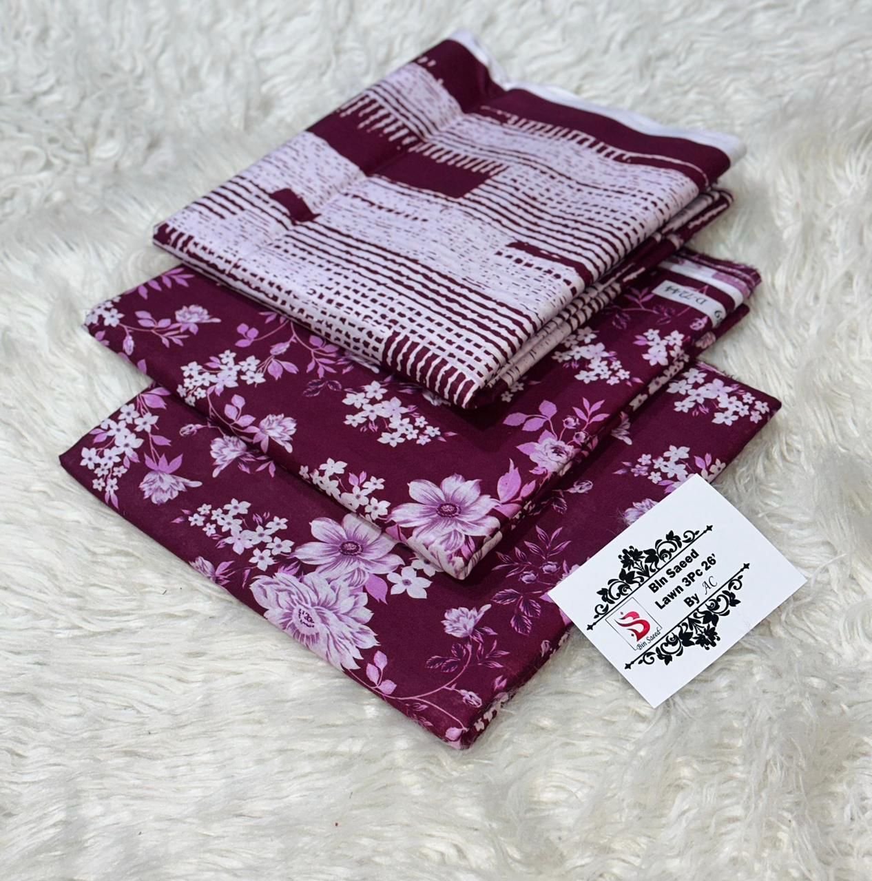 Bin Saeed Opening 2026)* *Bin Saeed same as Original *Printed 3pc Collection*