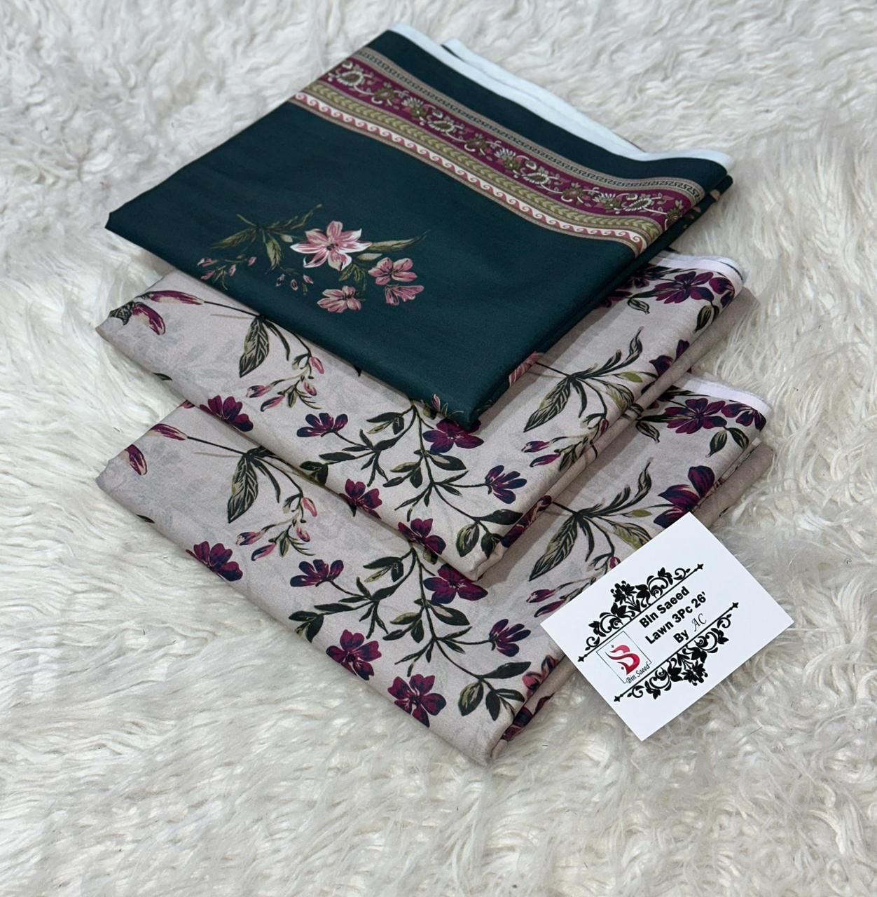 Bin Saeed Opening 2026)* *Bin Saeed same as Original *Printed 3pc Collection*