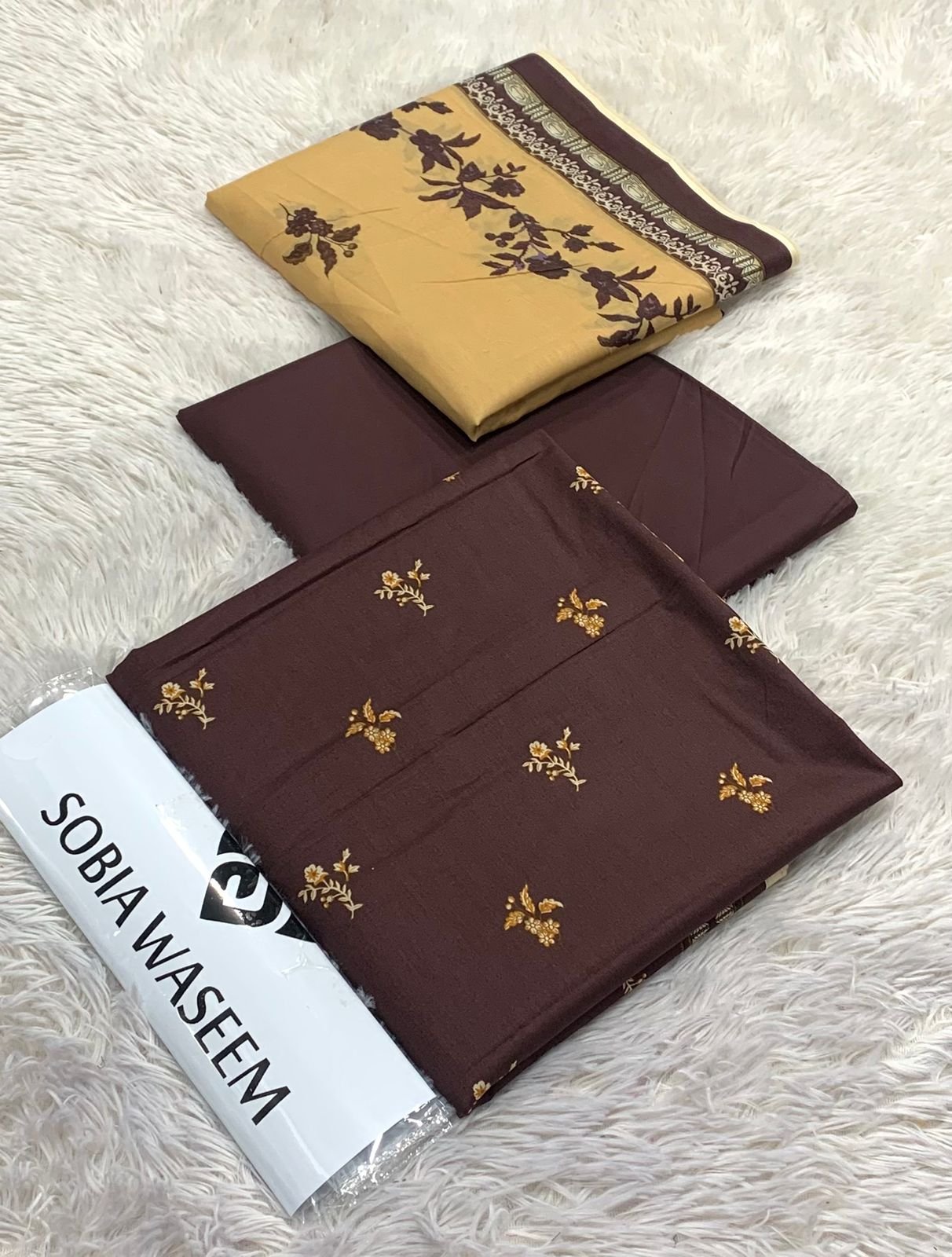 *FABRIC LAWN* * PRINTED LAWN SHIRT * DYED TROUSER * PRINTED LAWN DUPATTA