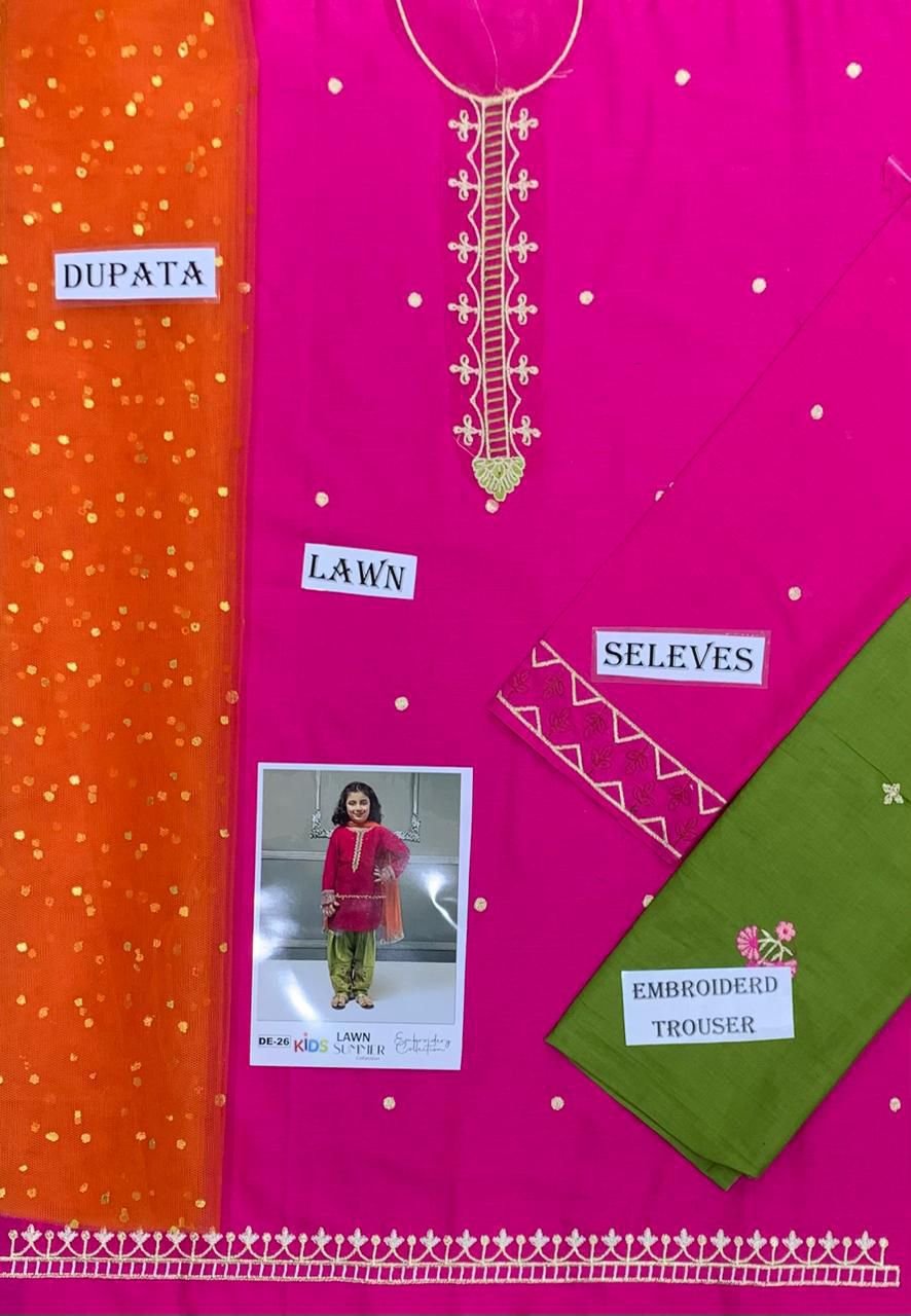 Lawn Eid collection 3pc kids