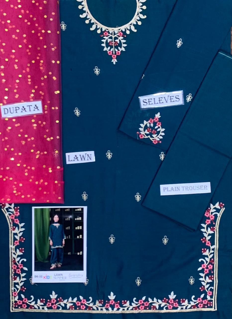 Lawn Eid collection 3pc kids